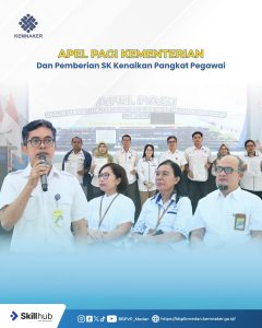 Apel Pagi Kementerian dan Pemberian SK Kenaikan Pangkat Pegawai