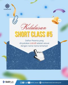 PENGUMUMAN KELULUSAN PESERTA PELATIHAN SHORT CLASS BATCH 5 DI BBPVP MEDAN