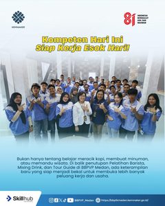 Penutupan Pelatihan Barista, Mixing Drink, dan Tour Guide di BBPVP Medan